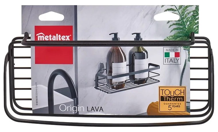 Raft pentru baie Metaltex Origin Lava, negru