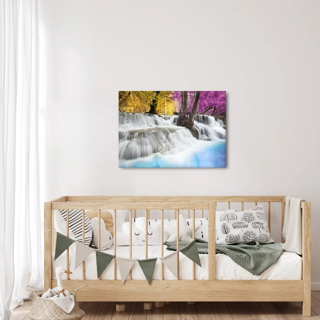 Tablou cu Erawan cascadă în pădure (70x50 cm)