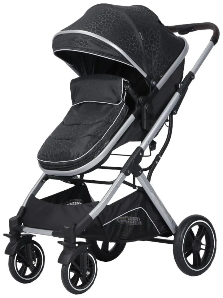 Carucior nou nascuti 3 in 1 NOVOKIDS™ H3100 series, Cu geanta bebe, Cadru Aluminiu, Amortizoare, Roti din cauciuc plin AVE, Landou, Scoica auto,