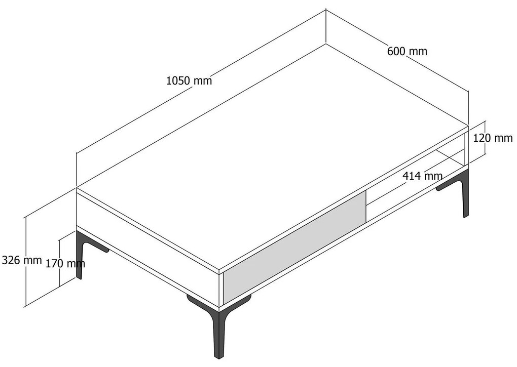 Masă de cafea Irma (Nuc + Negru). 1089236