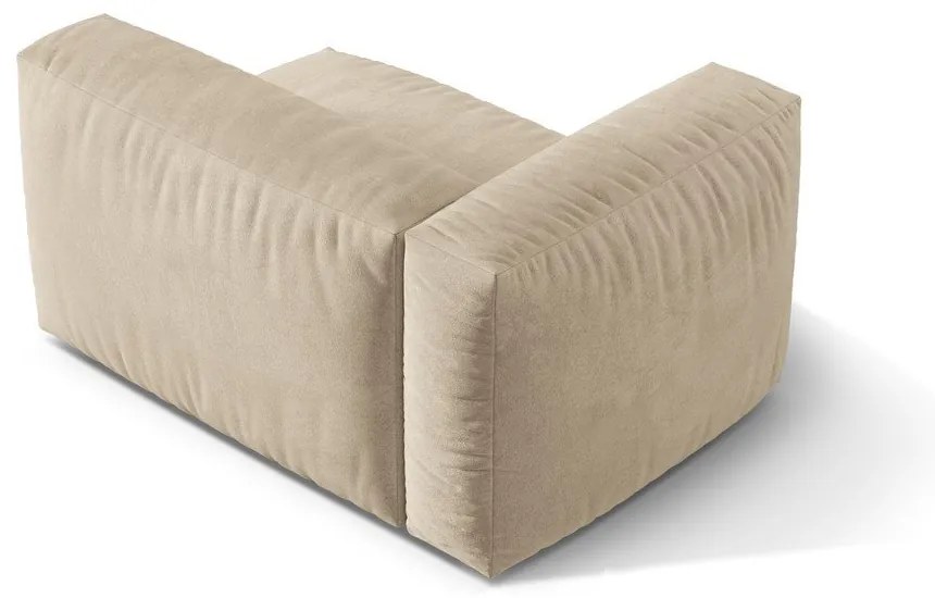 Modul pentru canapea modulară bej cu tapițerie din catifea (cu colț pe partea stângă) Martina – Micadoni