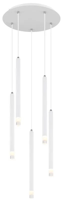Lustra cu 5 Pendule metal alb RYAN pentru living