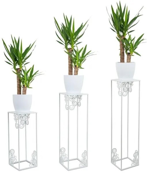 Suport pentru flori 80x24 cm, alb