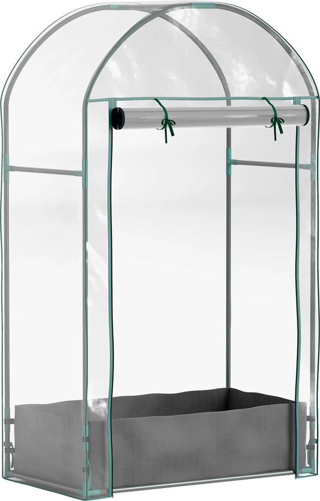 Outsunny Seră pentru Grădină cu Ușă Pliabilă pe Balamale și Sac pentru Plante, 89x50x152 cm, Transparent | Aosom Romania