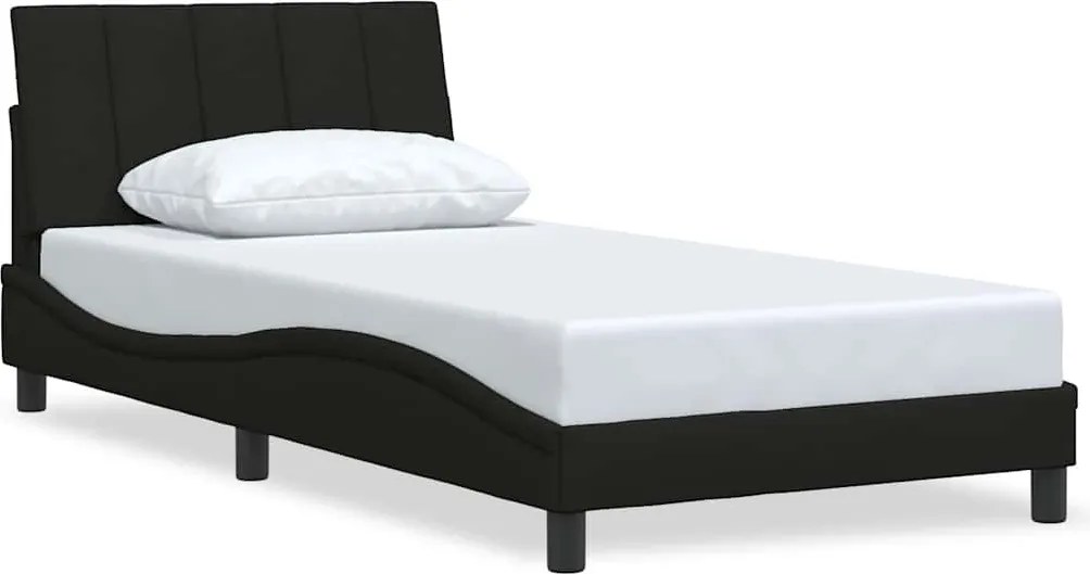 vidaXL Cadru de pat fără saltea, Hanko, negru, 100x200 cm, textil