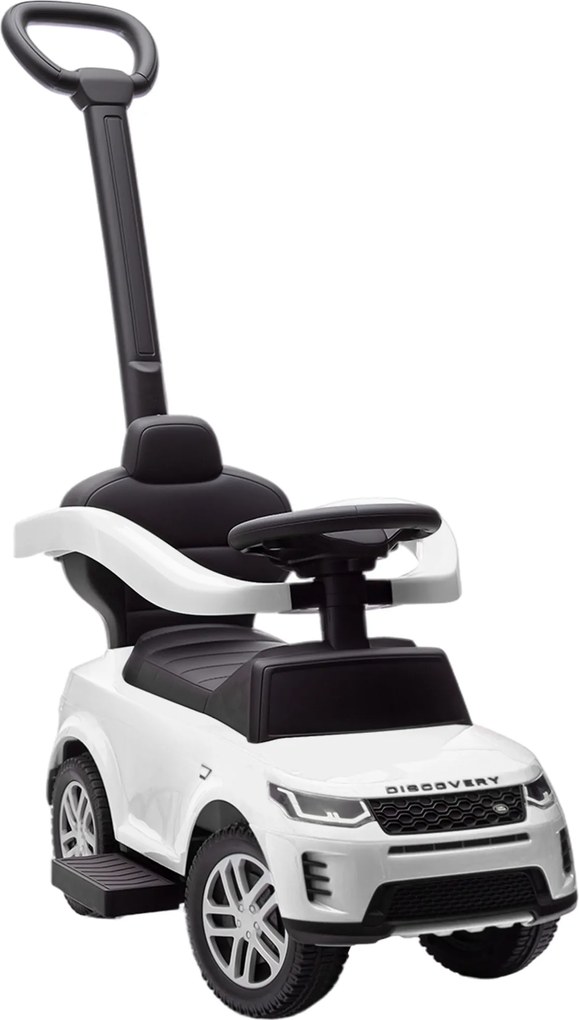 AIYAPLAY Mașinuță de Împins pentru Copii LAND ROVER DISCOVERY, 2-în-1 cu Mâner și Barieră de Siguranță, Alb | Aosom Romania
