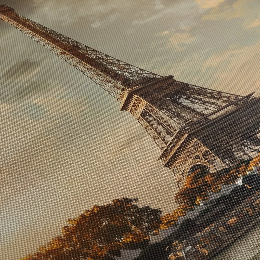 Tablou - Turnul Eiffel. Paris, Franța (cu ceas) (90x30 cm)