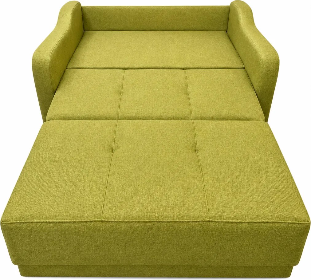 Canapea SAMY NEXT extensibila, 2 locuri, cu lada de depozitare, catifea plusata gri, cadru metalic, 152x100x92 cm Galben Mustar, stofa
