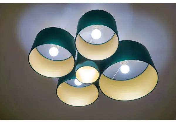 Duolla - Plafonieră ROLLER PENTO 5xE27/60W/230V verde/auriu