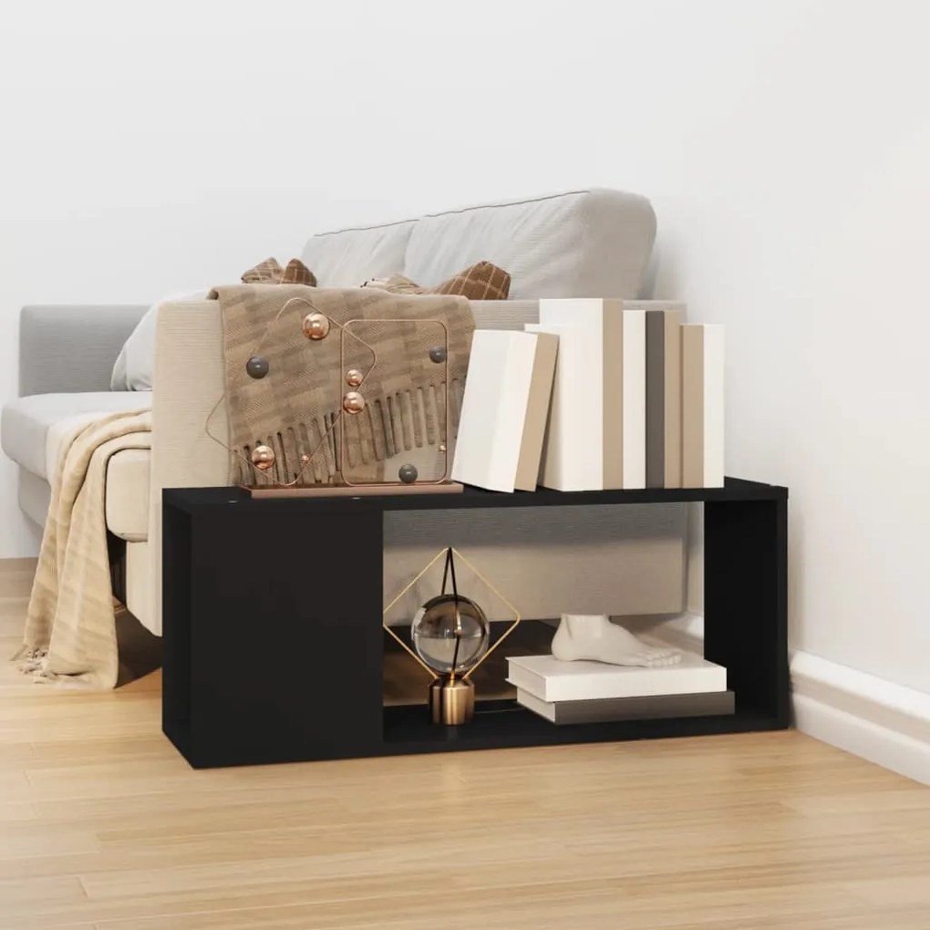 vidaXL Comodă TV, negru, 80x24x32 cm, PAL