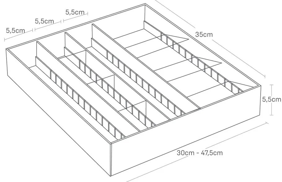 Organizator de tacâmuri negru din plastic 47.5 x 35 cm - YAMAZAKI