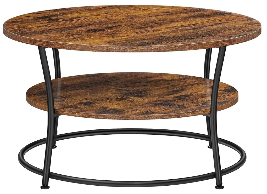 Masuta de cafea, masuta de cafea rotunda cu raft 90 x 88 x 7 cm