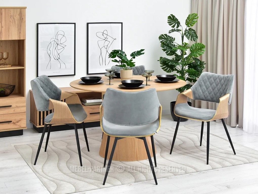 Scaun Rolf K (stejar gri + negru). Promo -14%. 1111253