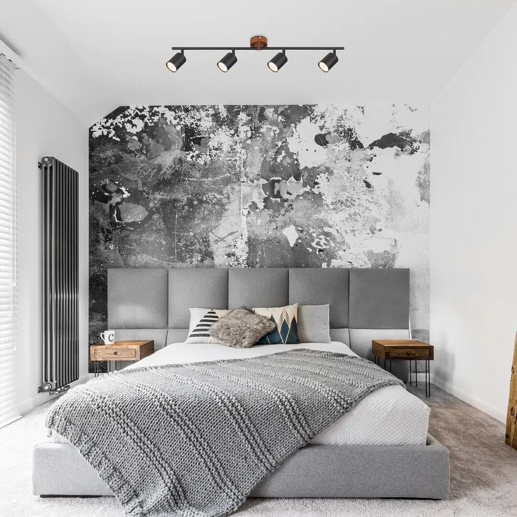 Lustra aplicata 4L design industrial Edmund negru