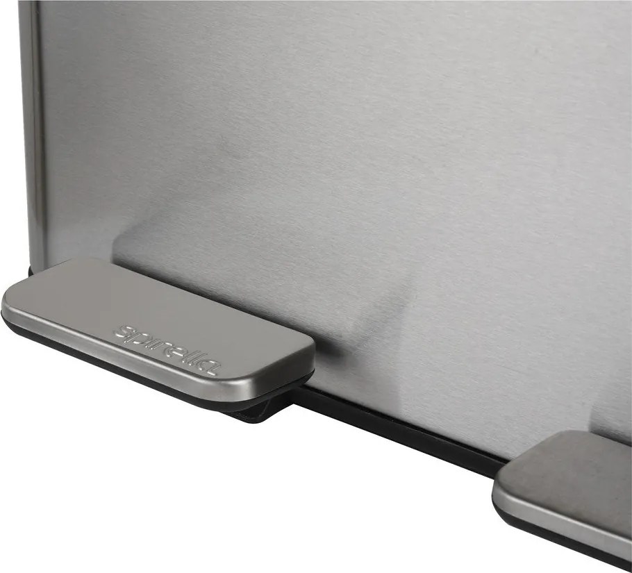 Coș de gunoi argintiu mat pentru reciclare/cu pedală 2x30 l din oțel Aliya – Spirella