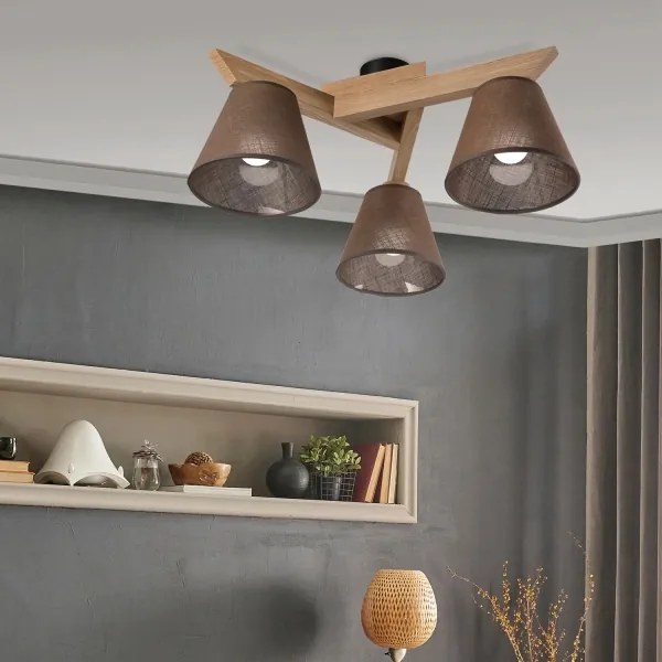 Lustră aplicată Brilagi ANTHONY 3xE14/40W/230V stejar/maro