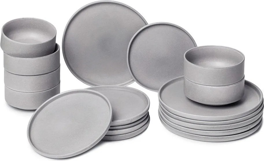 Set 18 vase din gresie Bonami Selection Malia, gri