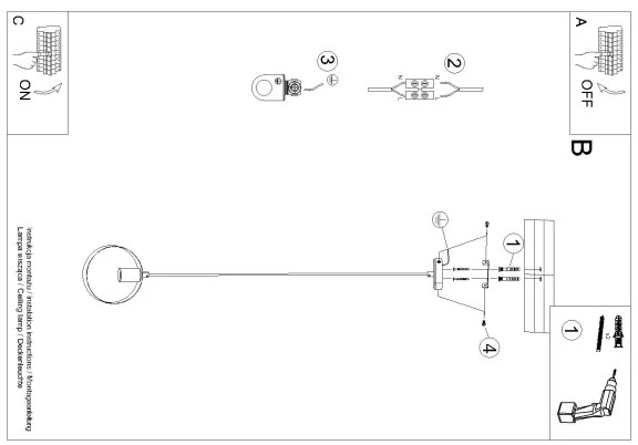 Lustră pe cablu TITRAN 1xE27/60W/230V albă Sollux SL.1137