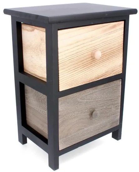 Comoda lemn, 2 sertare, 30x23x42 cm, Old Fashion