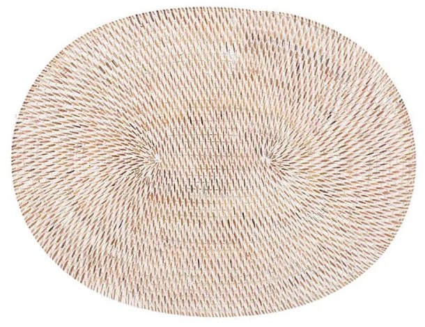 Suport din ratan pentru farfurie Tiseco Home Studio, 30 x 40 cm, alb