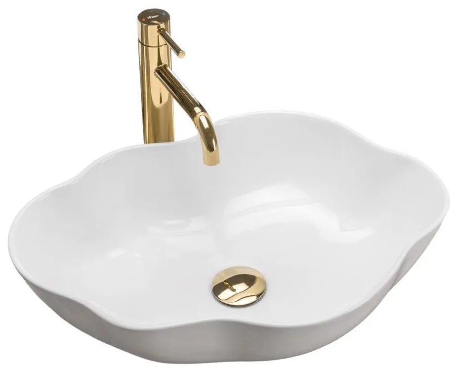 REA-U0265 - Lavoar PEARL pentru blat 38x50,5 cm ceramică/alb lucios