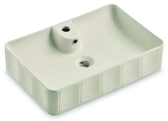 Bathco 4161 - Lavoar CIRCUS pentru montare pe blat, 61 x 40,5 cm, porțelan/bej