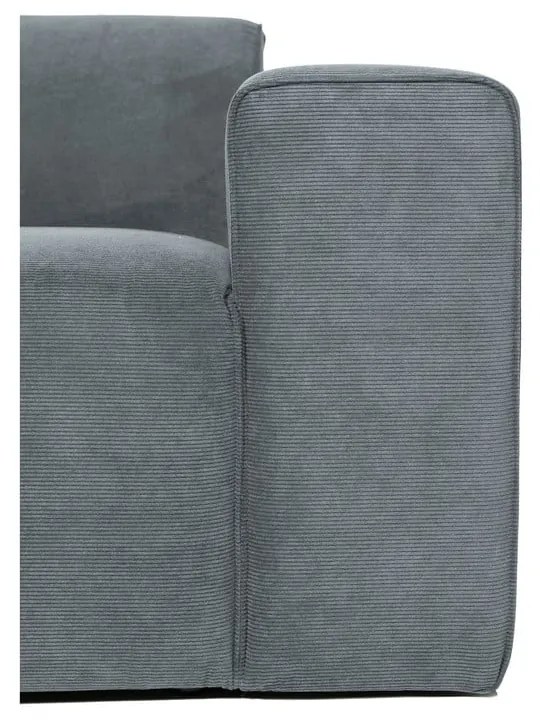 Colțar gri cu tapițerie din catifea reiată (cu colț pe partea dreaptă) Sting – Scandic