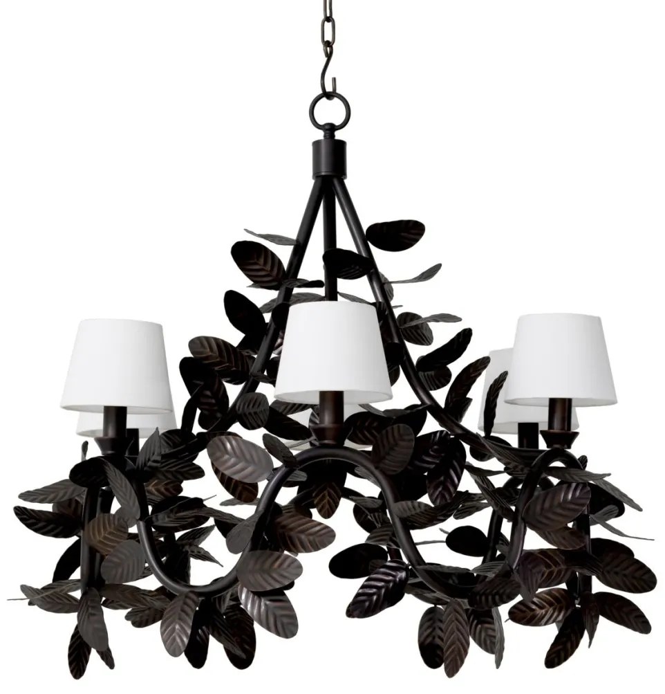 Candelabru LUX din alama design frunze Cheverny bronz