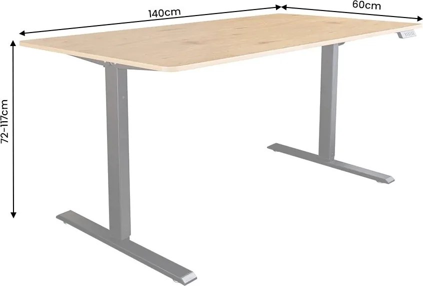 Birou reglabil electric pe inaltime OAK DESK 140cm