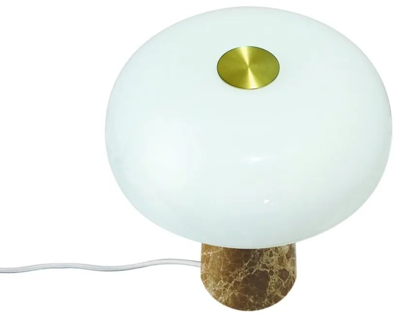 Veioza Design Nordic Minimalist, Marmura, Sticla, Glossy Mini bej