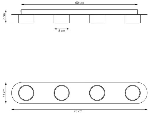 Plafonieră DIAZ 4xGX53/12W/230V negru