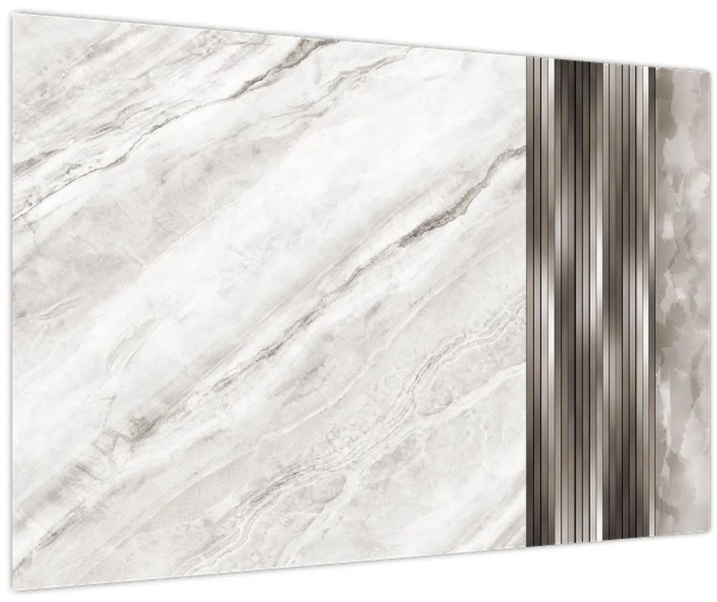 Tablou - Marmură cu linii argintii (90x60 cm)