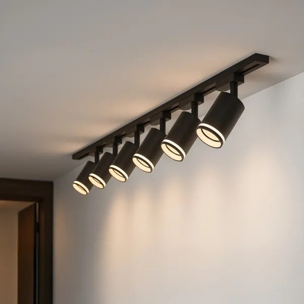 Spot pe șină PIPE 6xGU10/10W/230V, negru