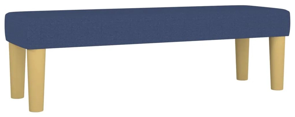Pat continental cu saltea, albastru, 140x200cm, material textil Albastru, 140 x 200 cm, Design cu nasturi