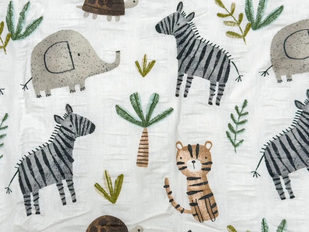 Lenjerie de pat pentru patut Renforce JUNGARI crem Dimensiune lenjerie de pat: 45 x 65 cm | 90 x 140 cm