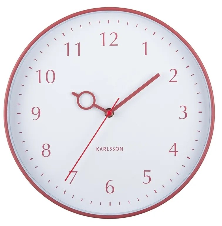 Karlsson 5992RD design ceas de perete roșu,diametru 30 cm