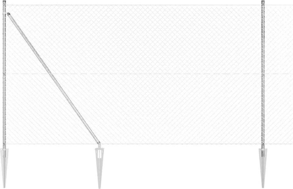 vidaXL Stâlp de gard. Argintiu 10 x 1,5 m (plasă de 40 x 40 mm) Oțel