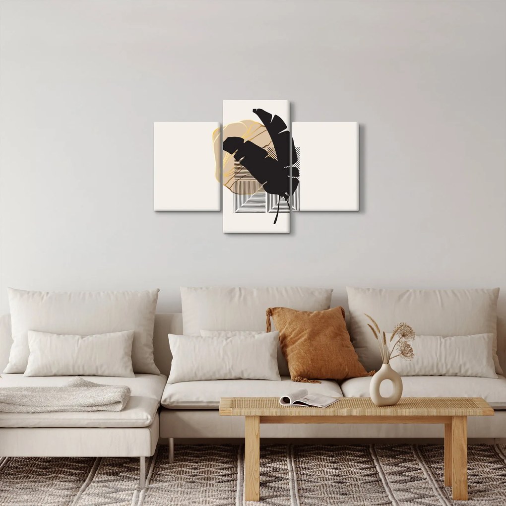 Tablou - Abstracție cu frunze tropicale N⁰4 (90x60 cm)