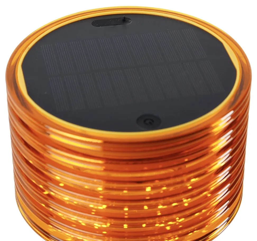 Lampă de masă portocalie din plastic, cu LED, reîncărcabilă solar, IP44 - Ambar