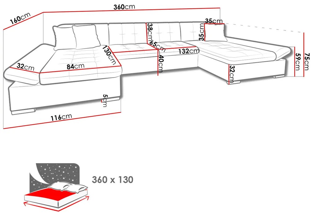 Canapea extensibilă Agnara (boss 14). 1053615