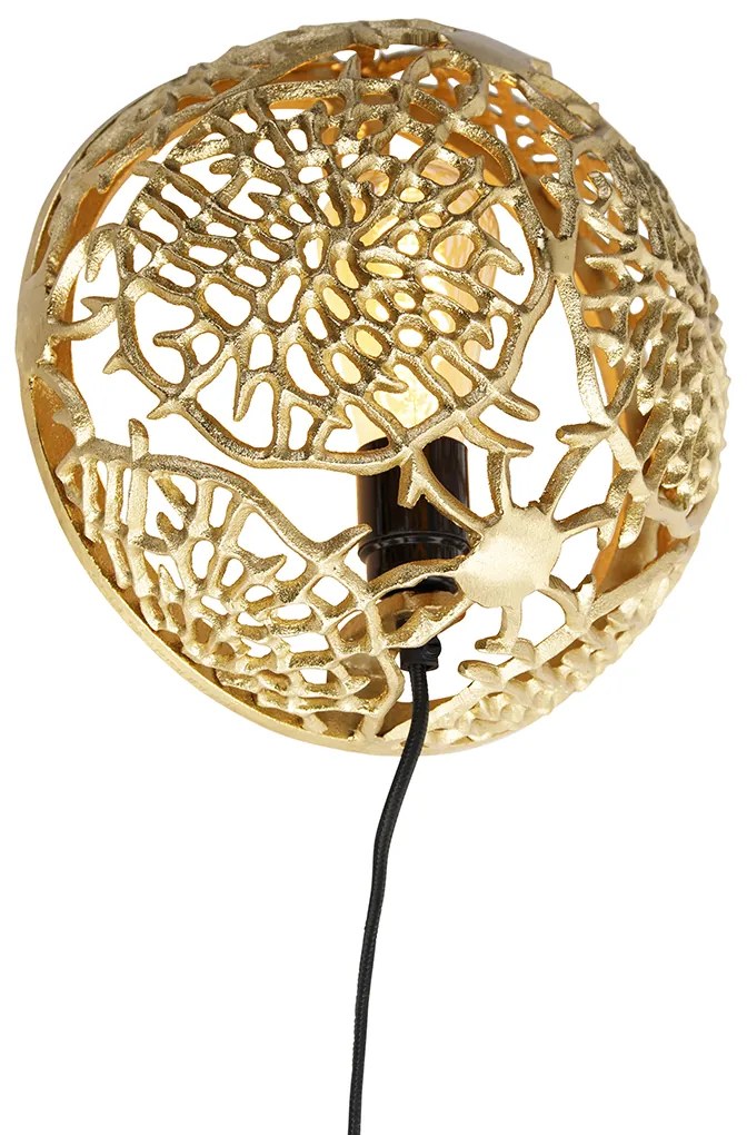 Aplică de perete Art Deco aurie - Maro
