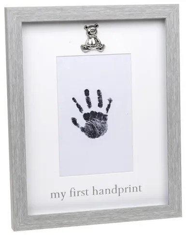 Rama foto gri cu amprenta cerneala - My first Handprint