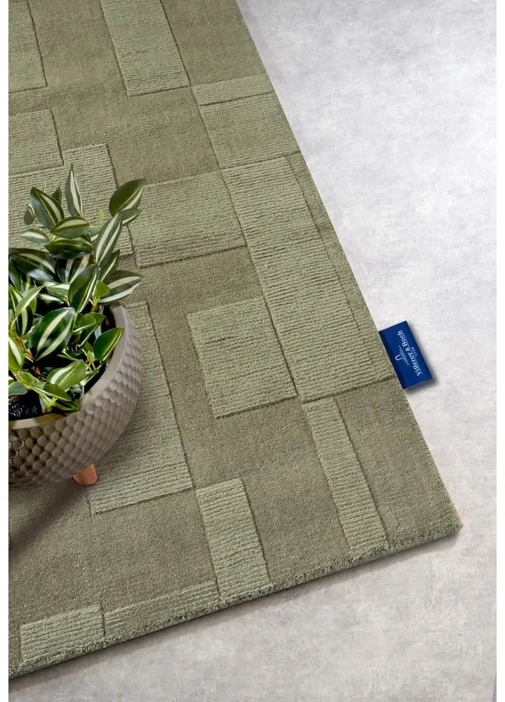 Covor tip traversă verde țesut manual din lână 80x250 cm Wilhelmine – Villeroy&Boch