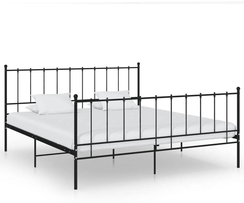 324961 vidaXL Cadru de pat, negru, 180x200 cm, metal