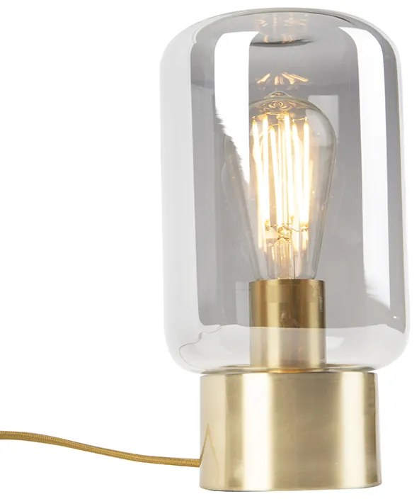 Lampă de masă de design din alamă cu sticlă fumurie - Bliss Cute