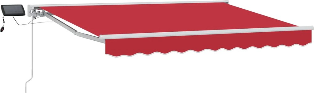 vidaXL Cadru manual de marchiză cu LED-uri Roșu 3,5 x 2 m
