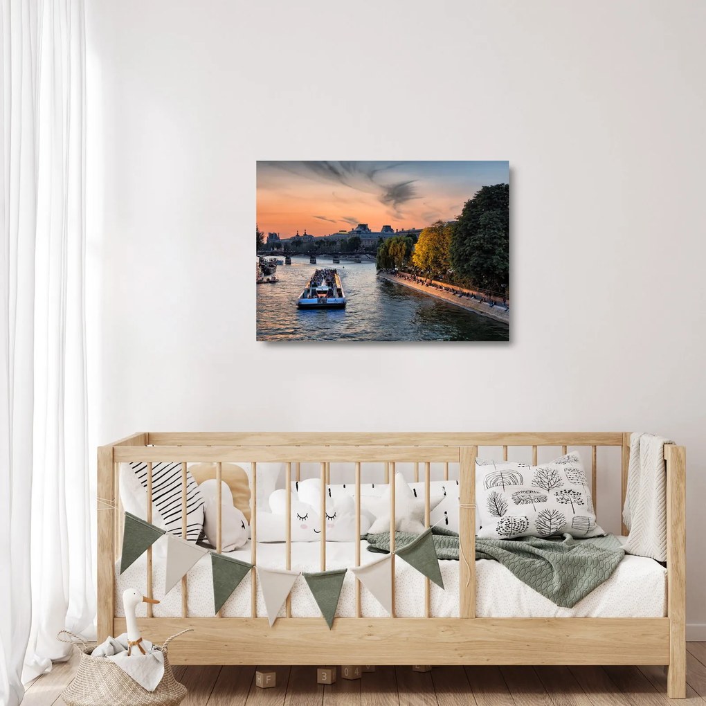 Tablou pe sticlă - gondole italiene (70x50 cm)