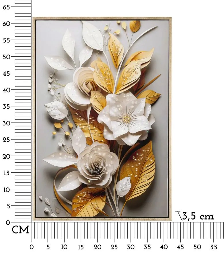 Mauro Ferretti Patrat De Perete Cu Cadru Flora M 42X3,5X62 | Aosom Romania