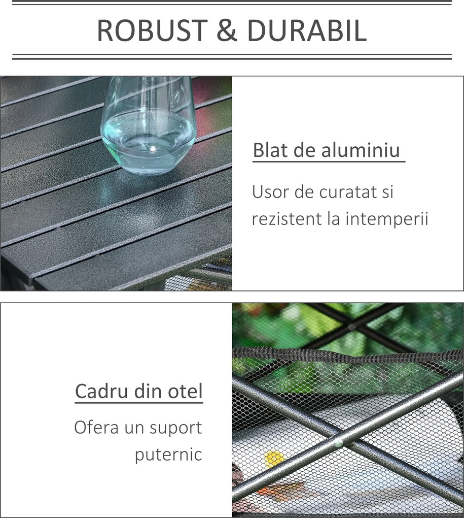 Outsunny Masă de Camping Pliabilă, Ușor de Transportat, Include Geantă de Călătorie, 70x70x69cm, Negru | Aosom Romania