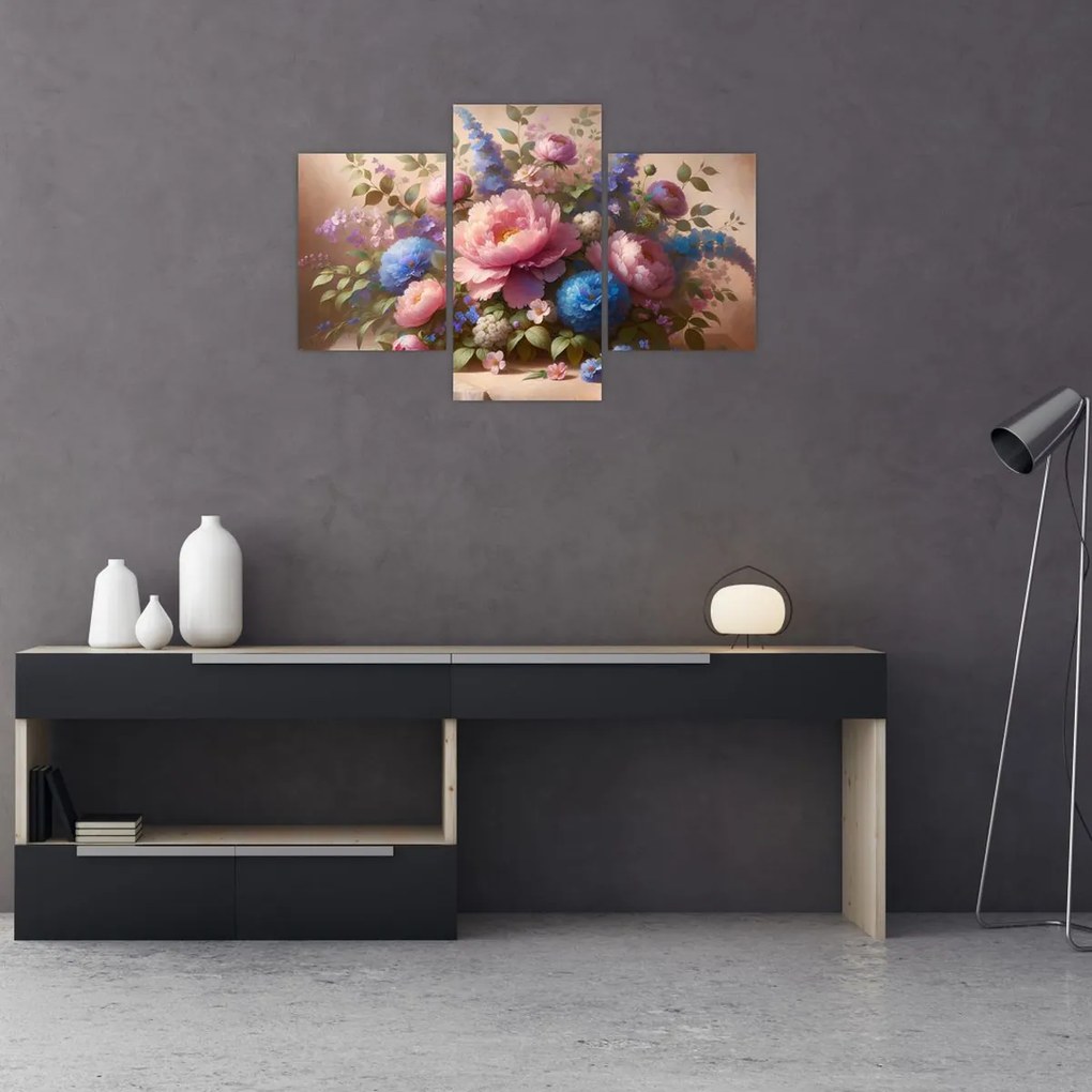 Tablou - Masă plină de flori (90x60 cm)